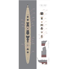 Pontos 35017WD1 DKM Prinz Eugen Wooden Deck set for R 1/350
