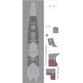 Pontos 35009WD1 IJN Yamato Wooden Deck set Black Deck 1/350