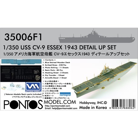 Pontos 35006F1 USS CV-9 Essex 1944 Detail up set 1/350