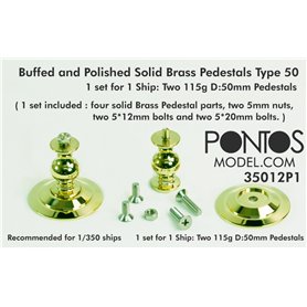 Pontos 35012P1 Buffed and Polished Solid Brass Pedestals Type 50