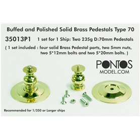 Pontos 35013P1 Buffed and Polished Solid Brass Pedestals Type 70