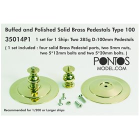 Pontos 35014P1 Buffed and Polished Solid Brass Pedestals Type 100