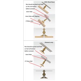 Pontos 35014P1 Buffed and Polished Solid Brass Pedestals Type 100