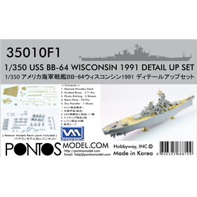Pontos 35010F1 USS BB-64 Wisconsin 1991 Detail up set 1/350