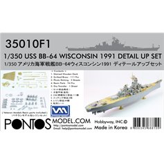 Pontos 1:350 Zestaw waloryzacyjny do USS BB-64 Wisconsin 1991 - DETAIL UP SET