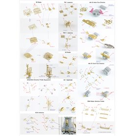 Pontos 1:350 Zestaw waloryzacyjny do USS CA-35 Indianapolis 1945 - DETAIL UP SET