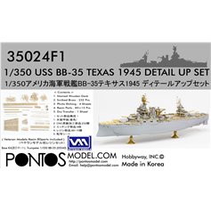 Pontos 35024FB USS BB-35 Texas 1945 Detail up set (20B Deck Blue Decl) 1/350