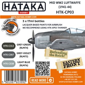 Hataka CP03 ORANGE LINE Zestaw farb MID WWII LUFTWAFFE (1941-1944)