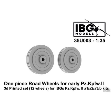 IBG 35U003 One Piece Road Wheels for Early Pz.Kpfw. II 3D Printed Set (12 Wheels) for IBG Pz. II