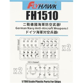 Flyhawk 1:700 GERMAN NAVY ANTI-AIRCRAFT WEAPON - SET I
