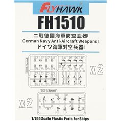 Flyhawk 1:700 GERMAN NAVY ANTI-AIRCRAFT WEAPON - SET I