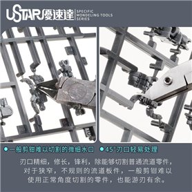 U-STAR UA-91590 Szczypce tnące z zakrzywioną końcówką ULTRA THIN BEND NOSE PLIERS W/SINGLE EDGE