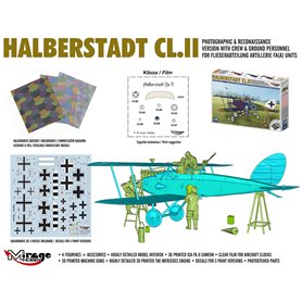 Mirage 1:48 Halberstadt CL.II - PHOTOGRAPHIC AND RECONNAISSANCE VERSION W/CREW AND GROUD PERSONNEL