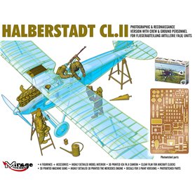Mirage 1:48 Halberstadt CL.II - PHOTOGRAPHIC AND RECONNAISSANCE VERSION W/CREW AND GROUD PERSONNEL
