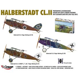 Mirage 1:48 Halberstadt CL.II - PHOTOGRAPHIC AND RECONNAISSANCE VERSION W/CREW AND GROUD PERSONNEL