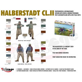 Mirage 1:48 Halberstadt CL.II - PHOTOGRAPHIC AND RECONNAISSANCE VERSION W/CREW AND GROUD PERSONNEL