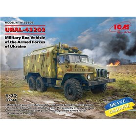 ICM 1:72 URAL-43203 - MILITARY BOX VEHICLE OF THE ARMED FORCES OF UKRAINE