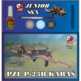 Big Model 1:72 PZL P-23B Karaś - JUNIOR SET - z farbami