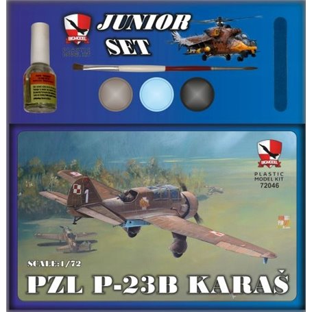 Big Model 1:72 PZL P-23B Karaś - JUNIOR SET - z farbami