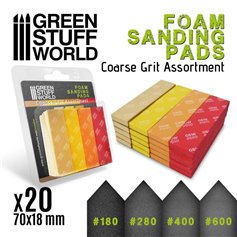 Green Stuff World 4773 Gąbki ścierne FOAM SANDING PDS - COARSE GRIT ASSORTMENT - 20szt.