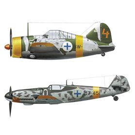 Hasegawa 02439 P-239 Buffalo & Messerschmitt Bf109G-6 'Juutilainen' w/Figure