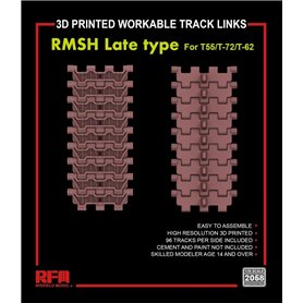 RFM 1:35 Gąsienice RMSH LATE TYPE do T-55 / T-72 / T-62 - 3D PRINTED WORKABLE TRACK LINKS