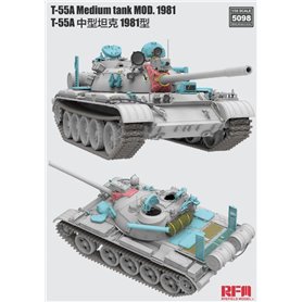 RFM 1:35 T-55A MEDIUM TANK MODEL 1981 W/WORKABLE TRACK LINKS
