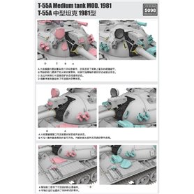 RFM 1:35 T-55A MEDIUM TANK MODEL 1981 W/WORKABLE TRACK LINKS