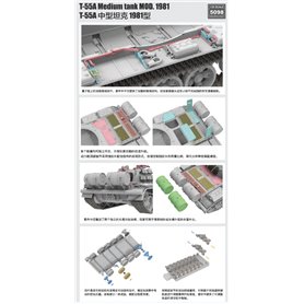 RFM 1:35 T-55A MEDIUM TANK MODEL 1981 W/WORKABLE TRACK LINKS