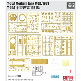 RFM 1:35 T-55A MEDIUM TANK MODEL 1981 W/WORKABLE TRACK LINKS