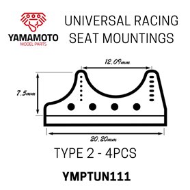 Yamamoto YMPTUN111 UNIVERSAL RACING SEAT MOUNTINGS - TYPE 2 - 4szt.
