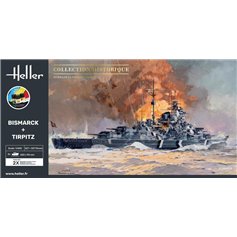 Heller 1:400 Bismarck + Tirpitz - TWINSET - STARTER KIT - w/paints 