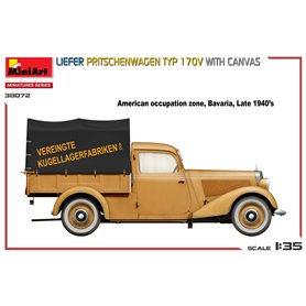 Mini Art 1:35 Liefer Pritschenwagen Typ 1 170V - W/CANVAS