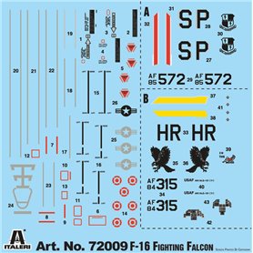 Italeri 1:72 F-16 C/D Night Falcon - COMPLETE SET FOR MODELING - z farbami