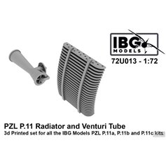 IBG 72U013 PZL P.11 Radiator and Venturi Tube 3D Printed for IBG PZL P.11a/b/c