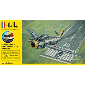 Heller 1:72 F-86F Sabre / Canadair CL-13 B Sabre VI - STARTER KIT - w/paints 