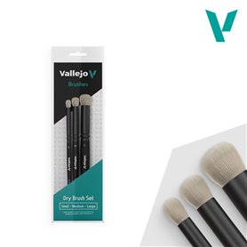 VALLEJO B07990 - Zest. pędzli - Dry - Dry Set - Natural Hair (S, M, L)