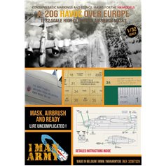 1 Man Army 1:32 Stencil masks for A-20G Havoc - OVER EUROPE - HK Models 