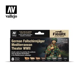 Vallejo 70188 Zestaw farb MODEL COLOR - GERMAN FALLSCHIRMJAGER MEDITERRANEAN THEATRE OF WAR BY JAUME ORITZ