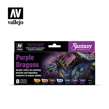 Vallejo 72305 Zestaw farb GAME COLORS - PURPLE DRAGONS BY ANGEL GIRALDEZ