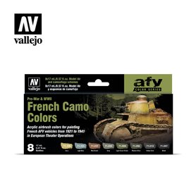 Vallejo 71644 Zestaw farb MODEL AIR - FRENCH CAMOCOLORS PRE-WAR AND WWII