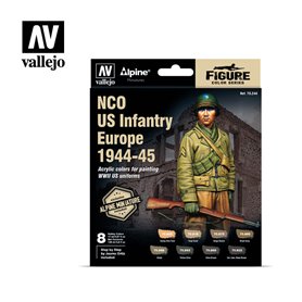 Vallejo 70244 Zestaw farb FIGURE COLOR SERIES + figurka ALPINE NCO US INFANTRY EUROPE 1944-1945