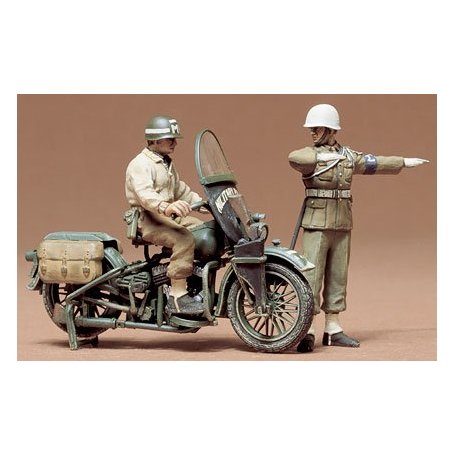 Tamiya 1:35 US Military Police w/motorcycle| 2 figurines |
