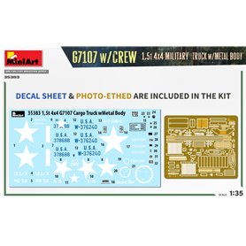 Mini Art 1:35 G7107 W/CREW 1.5T 4X4 MILITARY TRUCK W/METAL BODY