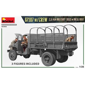 Mini Art 1:35 G7107 W/CREW 1.5T 4X4 MILITARY TRUCK W/METAL BODY