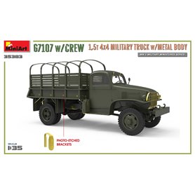 Mini Art 1:35 G7107 W/CREW 1.5T 4X4 MILITARY TRUCK W/METAL BODY