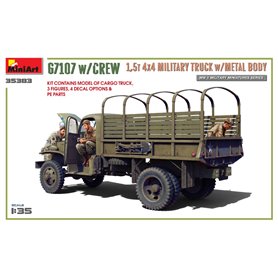 Mini Art 1:35 G7107 W/CREW 1.5T 4X4 MILITARY TRUCK W/METAL BODY
