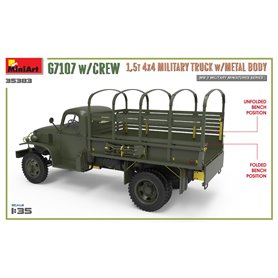Mini Art 1:35 G7107 W/CREW 1.5T 4X4 MILITARY TRUCK W/METAL BODY