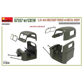 Mini Art 1:35 G7107 W/CREW 1.5T 4X4 MILITARY TRUCK W/METAL BODY