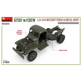 Mini Art 1:35 G7107 W/CREW 1.5T 4X4 MILITARY TRUCK W/METAL BODY